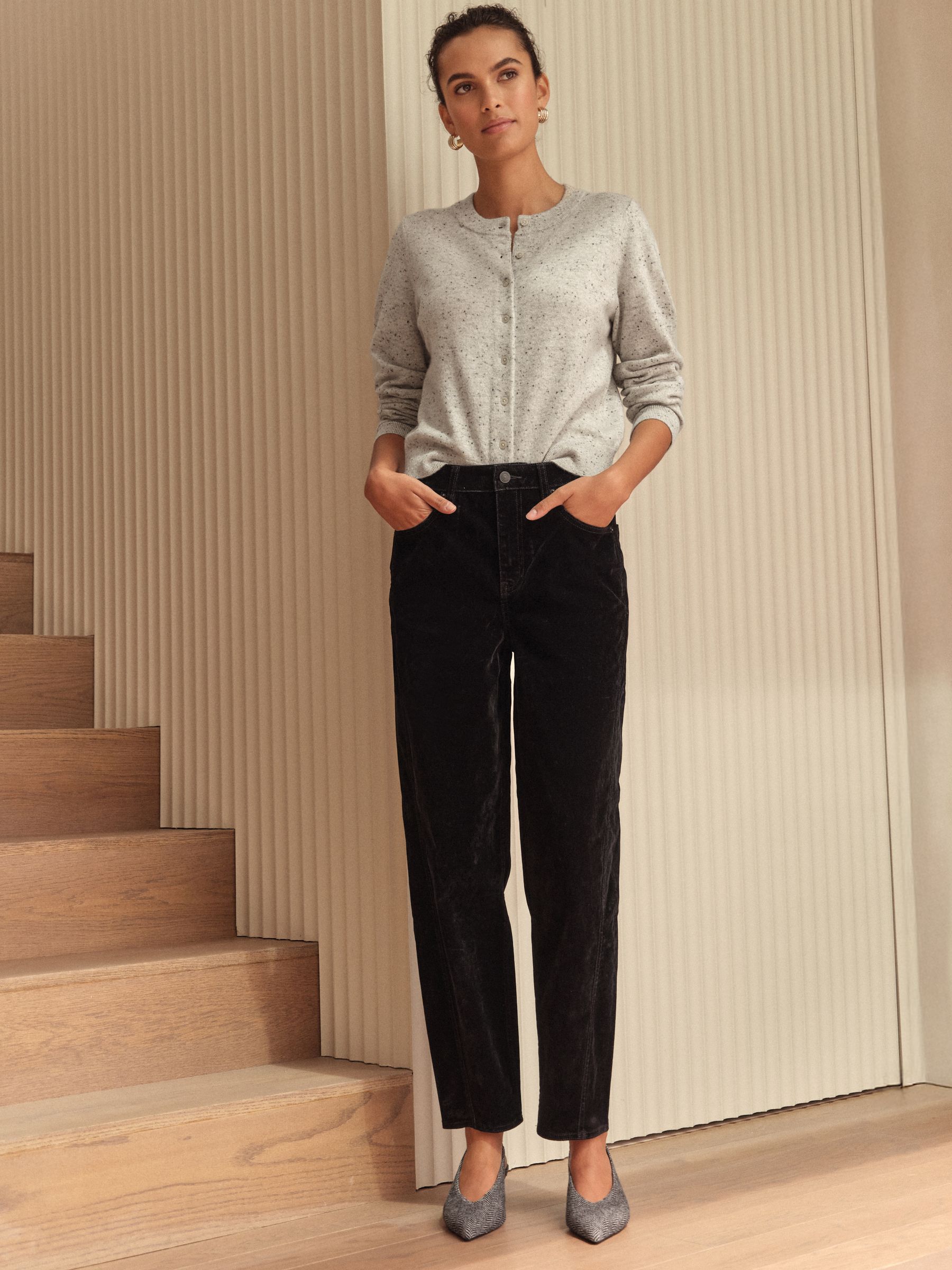 Buy Grey Neppy N. Premium 100% Cashmere Long Sleeve Cardigan from