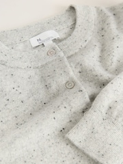Grey Neppy 100% Cashmere Long Sleeve Cardigan - Image 4 of 4