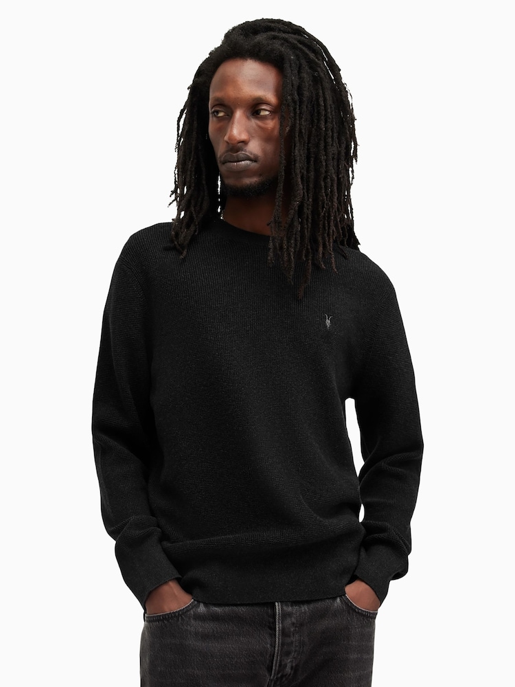 AllSaints Black Aspen Crew Jumper - Image 1 of 6