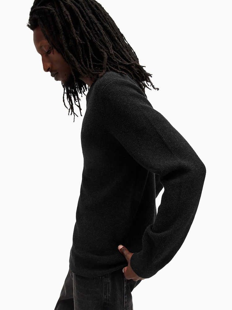 AllSaints Black Aspen Crew Jumper - Image 4 of 6