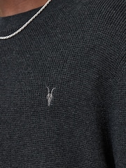 Preto - AllSaints Aspen Grey Waffle Texture Crew Neck Jumper - Imagem 7 de 9