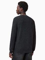 Preto - AllSaints Aspen Grey Waffle Texture Crew Neck Jumper - Imagem 8 de 9