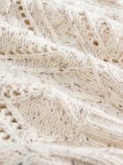Ecru Neppy Cable Knit Roll Neck Jumper - Image 2 of 3