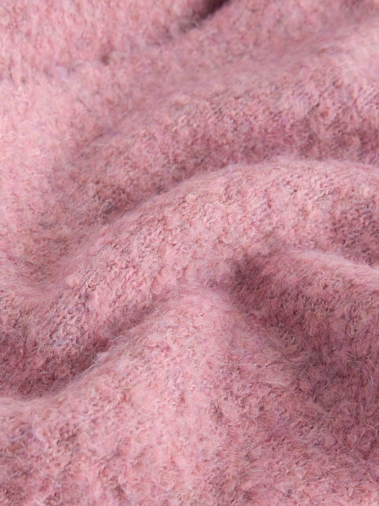 Blush Pink Boucle Wrap Jumper With Wool - Image 2 of 4