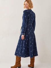 Monsoon Blue Lulu Daisy Denim Midi Dress - Image 2 of 4