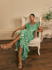 Never Fully Dressed Green Jacquard Ottie Dress - Image 2 of 6