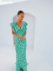 Never Fully Dressed Green Jacquard Ottie Dress - Image 4 of 6