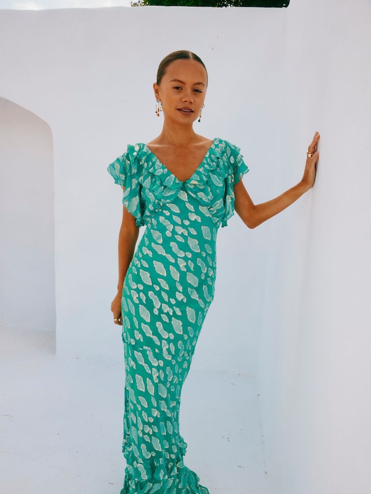 Never Fully Dressed Green Jacquard Ottie Dress - Image 6 of 6