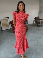 Never Fully Dressed Red Floral Print Remi Dress - Image 2 of 4