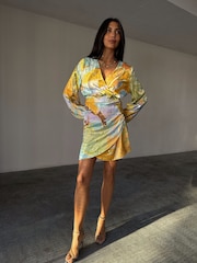 Never Fully Dressed Blue Vienna Wrap Dress - Image 1 of 6