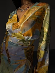 Never Fully Dressed Blue Vienna Wrap Dress - Image 4 of 6