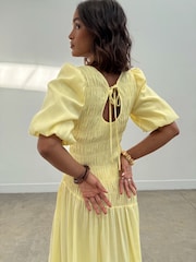 Never Fully Dressed Yellow Shirred Nara Dress - Image 3 of 6