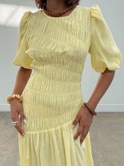 Never Fully Dressed Yellow Shirred Nara Dress - Image 5 of 6