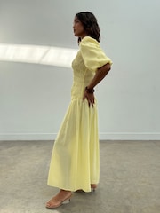 Never Fully Dressed Yellow Shirred Nara Dress - Image 6 of 6