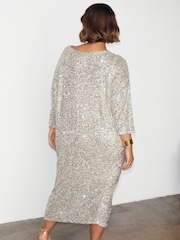 Never Fully Dressed Silver Sequin Jem Dress - Image 3 of 4