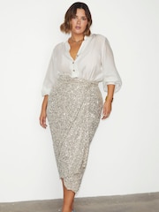 Never Fully Dressed Silver Sequin Jaspre Skirt - Image 1 of 2