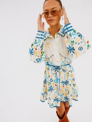 Never Fully Dressed White Savannah 100% Cotton Shirt Dress - Image 3 of 3