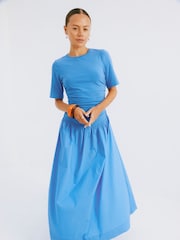 Never Fully Dressed Blue Grace Drop Waist Crew Neck Maxi Dress - Image 2 of 3