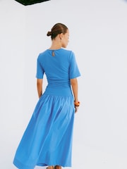 Never Fully Dressed Blue Grace Drop Waist Crew Neck Maxi Dress - Image 3 of 3