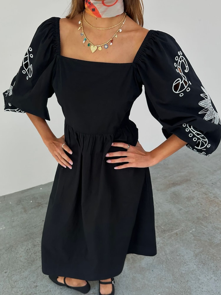 Never Fully Dressed Black Enchanted Belle 100% Cotton Dress - Image 3 of 3