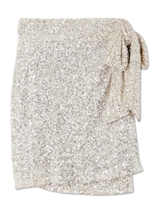 Never Fully Dressed Silver Sequin Jaspre Mini Skirt - Image 3 of 3