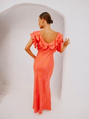 Never Fully Dressed Pink Animal Print Jacquard Tilda Dress - Image 2 of 3