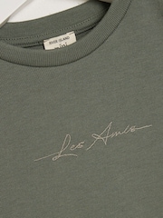 River Island Green Boys Tape T-Shirt and Shorts Set - Image 4 of 5