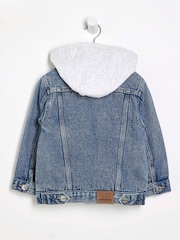 River Island Blue Boys Hooded Denim Jacket - Image 2 of 4