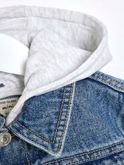 River Island Blue Boys Hooded Denim Jacket - Image 3 of 4