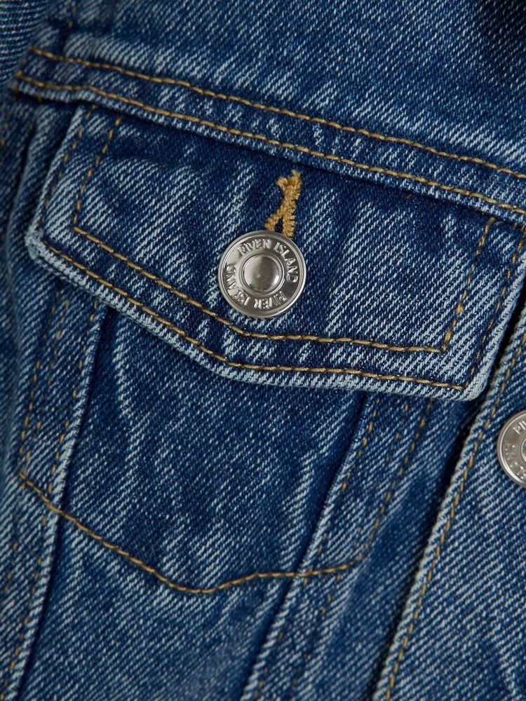 River Island Blue Boys Hooded Denim Jacket - Image 4 of 4