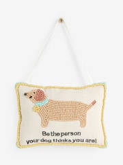 Neutral Embroidered Dog Person Hanging Decoration - Image 3 of 3