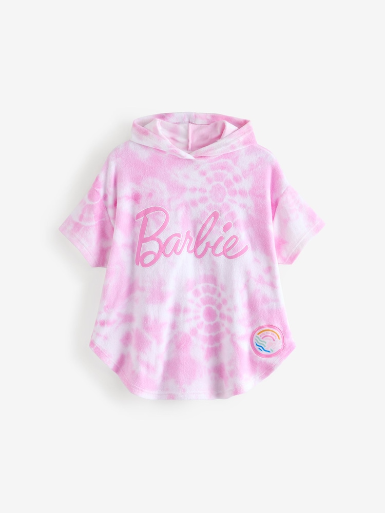 Vanilla Underground Pink Barbie Girls Tie Dye Poncho 100% Cotton Towel - Image 1 of 4