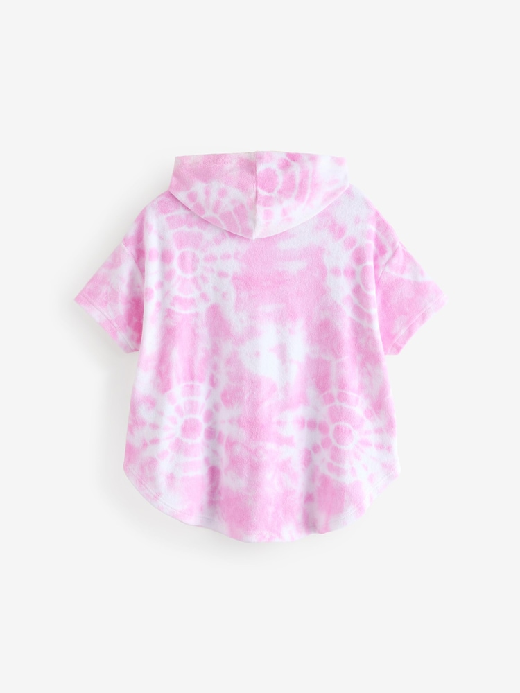 Vanilla Underground Pink Barbie Girls Tie Dye Poncho 100% Cotton Towel - Image 2 of 4