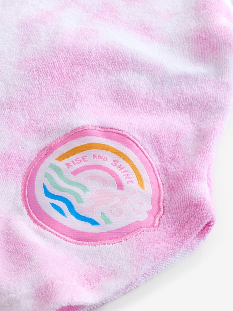 Vanilla Underground Pink Barbie Girls Tie Dye Poncho 100% Cotton Towel - Image 4 of 4