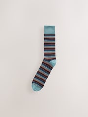 Neutral/Green/Colour Pop Stripe Pattern Socks 10 Pack - Image 3 of 7