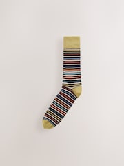 Neutral/Green/Colour Pop Stripe Pattern Socks 10 Pack - Image 5 of 7