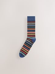 Neutral/Green/Colour Pop Stripe Pattern Socks 10 Pack - Image 6 of 7