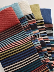 Neutral/Green/Colour Pop Stripe Pattern Socks 10 Pack - Image 7 of 7