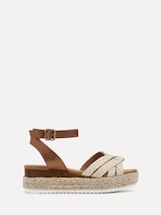 Linzi Brown Hazel Crossover Espadrille Inspired Platform Wedges - Image 2 of 5