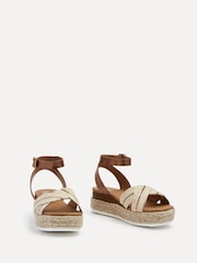 Linzi Brown Hazel Crossover Espadrille Inspired Platform Wedges - Image 3 of 5