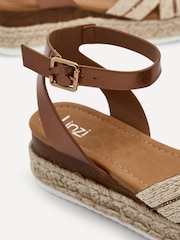 Linzi Brown Hazel Crossover Espadrille Inspired Platform Wedges - Image 5 of 5