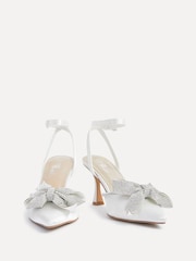 Linzi Bridal Angela Satin Diamante Bow Detail Court Heels - Slika 5 iz 6