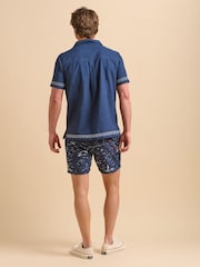Brakeburn Dark Blue Seascape Swim Shorts - Image 3 of 6