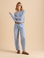 Brakeburn Blue Barrel Leg 100% Cotton Jeans - Image 1 of 6