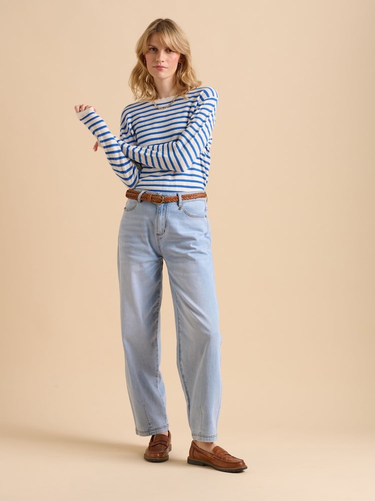 Brakeburn Blue Barrel Leg 100% Cotton Jeans - Image 1 of 6