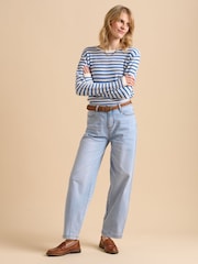 Brakeburn Blue Barrel Leg 100% Cotton Jeans - Image 3 of 6