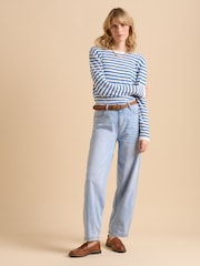 Brakeburn Blue Barrel Leg 100% Cotton Jeans - Image 4 of 6