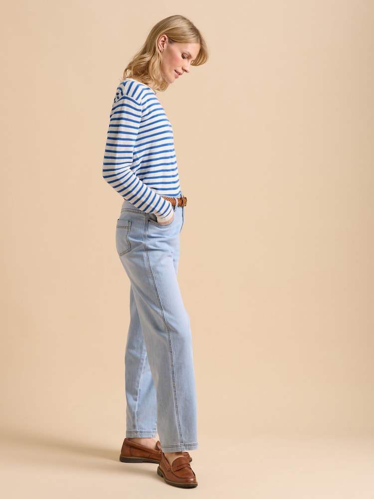 Brakeburn Blue Barrel Leg 100% Cotton Jeans - Image 5 of 6