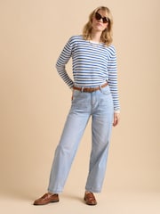 Brakeburn Blue Barrel Leg 100% Cotton Jeans - Image 6 of 6