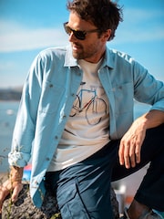 Brakeburn Natural Light Seagul 100% Cotton T-Shirt - Image 2 of 6